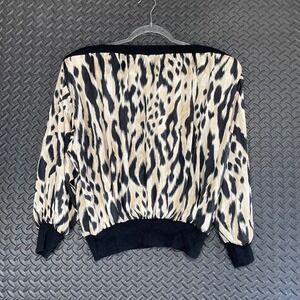 Vintage Jon Woods‎ New York Leopard Print Long Sleeve Pullover Sweater Women's P